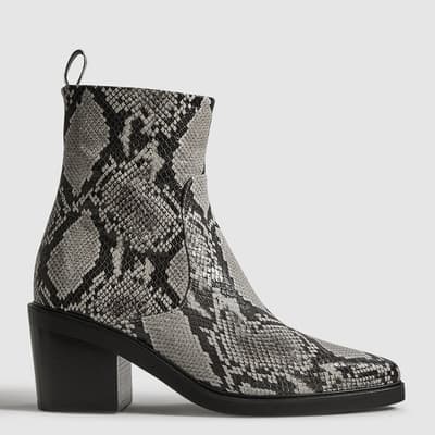 Grey Sienna Western Leather Boots