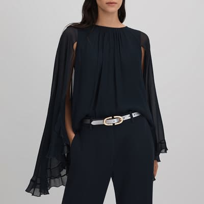 Navy Francesca Cape Top