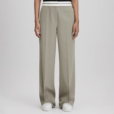 Khaki Whitley Wool Blend Trousers