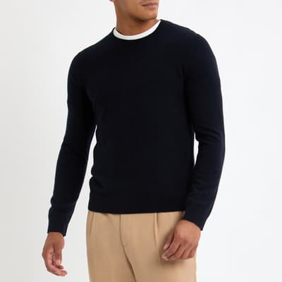 Navy Cash Crew Neck Cashmere Jumper