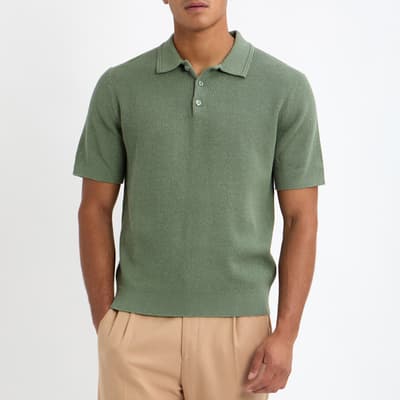 Sage Georgy Linen Blend Polo Shirt