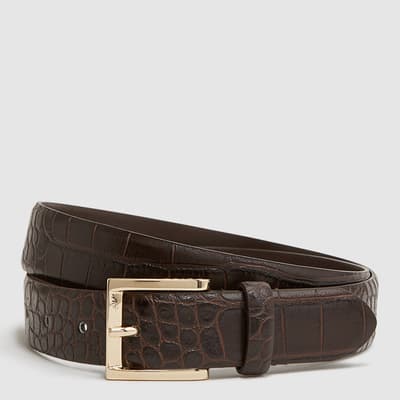 Brown Albany Croc Leather Belt