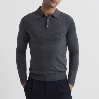 Grey Trafford Merino Wool Polo Shirt