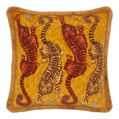 Tigris Luxury Velvet Cushion 46x46cm, Gold