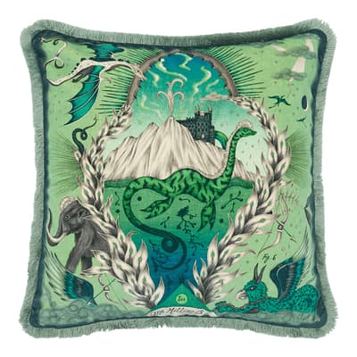 Highlan Luxury Velvet Cushion 46x46cm, Green