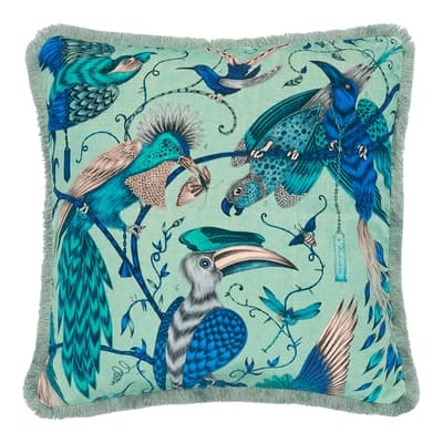 Audubon Luxury Velvet Cushion 46x46cm, Blue