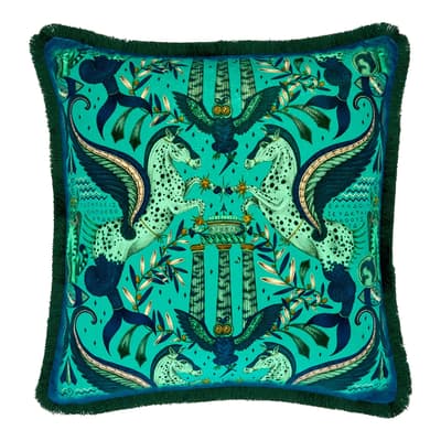 Odyssey Luxury Velvet Cushion 46x46cm, Peacock