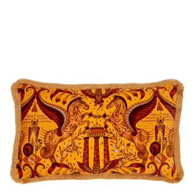 Odyssey Luxury Velvet Bolster Cushion 29x49cm, Gold