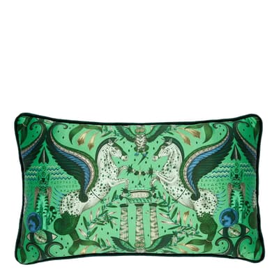 Odyssey Silk Bolster Cushion 29x49cm, Emerald