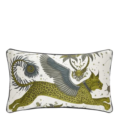 Lynx Silk Bolster Cushion 29x49cm, Gold