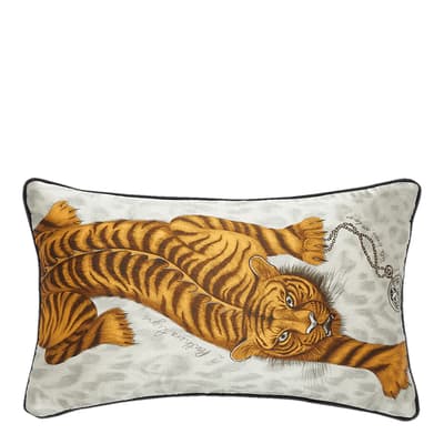 Tigris Silk Bolster Cushion 29x49cm, Gold