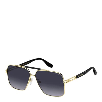 Black Square Double Bridge Sunglasses 62mm