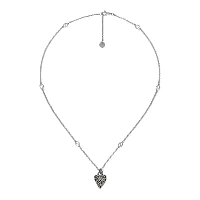 Gucciheart Charm-Embellished Sterling-Silver Chain Necklace