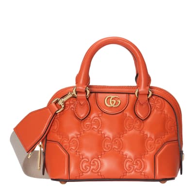 Gucci Orange Mini Matelasse Top Handle Bag