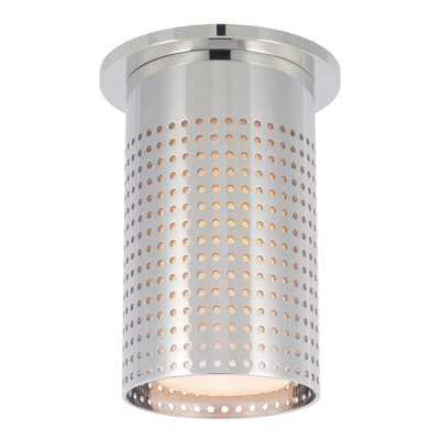 Precision Short Monopoint Flush Mount in Polished Nickel with White Glass