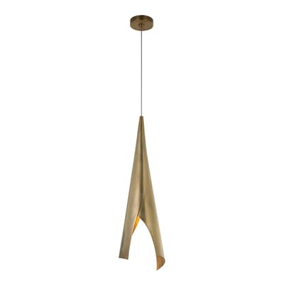 Piel Medium Wrapped Pendant in Antique-Burnished Brass