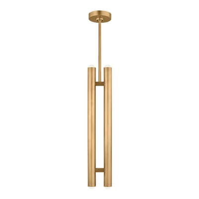 Ebell 2 Light Pendant in Natural Brass