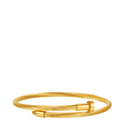 18K Gold Carved Bangle