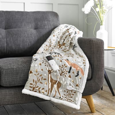 Winter Wildlife Heated Throw 140x180cm, Multi