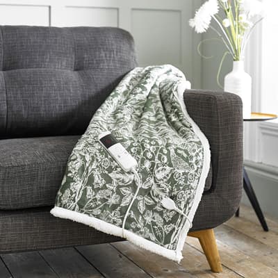 Secret Garden Heated Throw140x180cm, Green