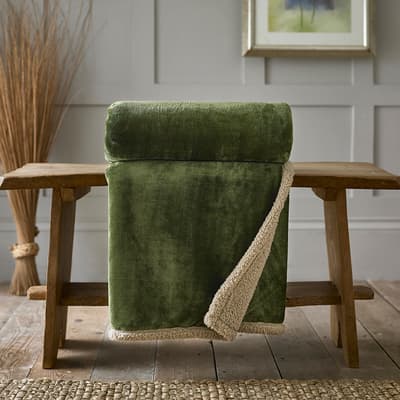 Blackbrook Throw 125x150cm, Olive/Biscuit