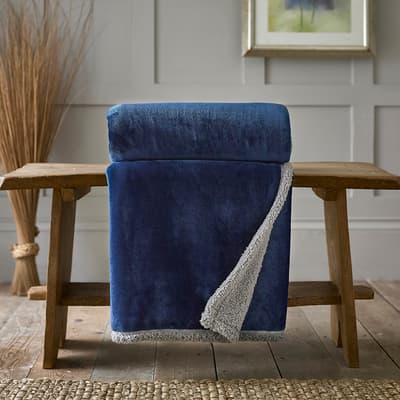 Blackbrook Throw 125x150cm, Navy/Platinum