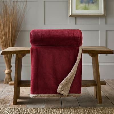 Blackbrook Throw 125x150cm, Merlot/Biscuit