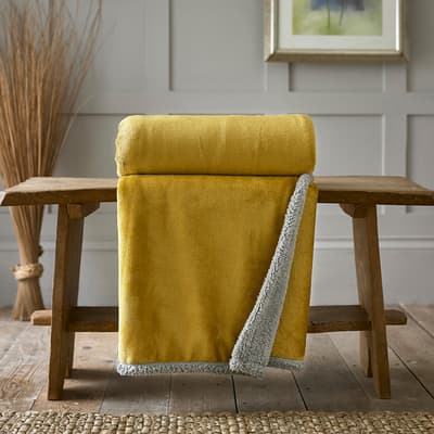 Blackbrook Throw 125x150cm, Mustard/Platinum