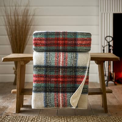 Kinross Throw 130x160cm, Red & White