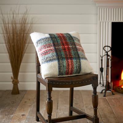 Kinross Cushion 50x50cm, Red & White