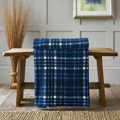 Snuggle Touch Tartan Throw 140x180cm, Midnight