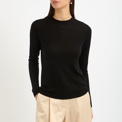 Black Wool & Cashmere Blend Seamless Sweater