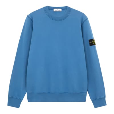 Blue Fleece Cotton Sweatshirt