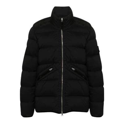 Black Seamless Tunnel Puffer Jacket