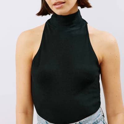 Black Jersey Halter Top