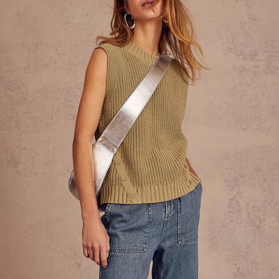 Sage Green Cotton Knit Top    