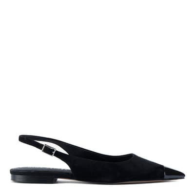 Black Suede Toe Cap Flats     