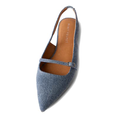 Blue Denim Flat Pumps         