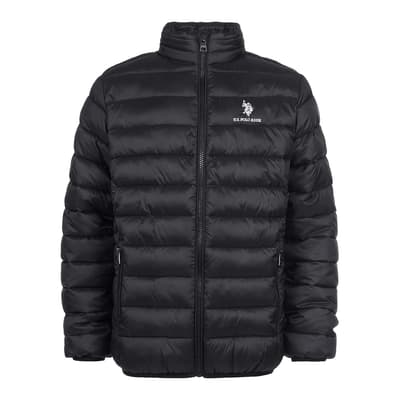 Boy's Black Bound Lightweight Quilted Jacket