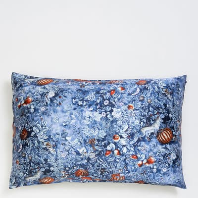 Midnight Blue Aurora Silk Pillowcase 