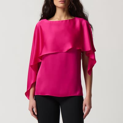 Pink Asymmetric Frill Top