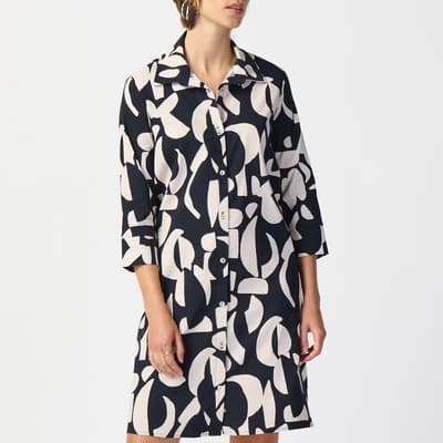 Black Patterned Shirt Dress