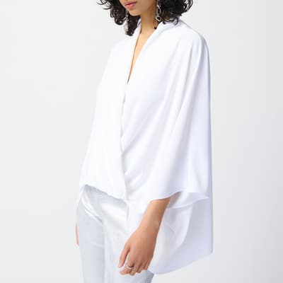 White Draped Blouse