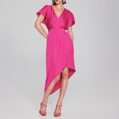 Pink V-neck Gown Dress