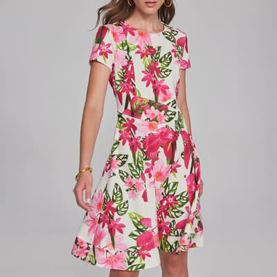 Pink Floral Swing Dress