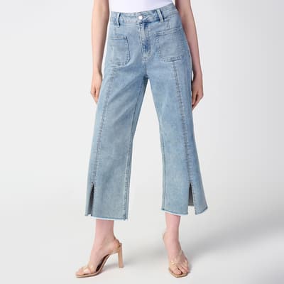 Washed Blue Kick Flare Jean