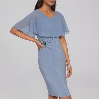 Blue Cowl Neck Dress