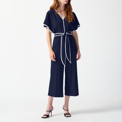 Navy White Trim Jumpsuit