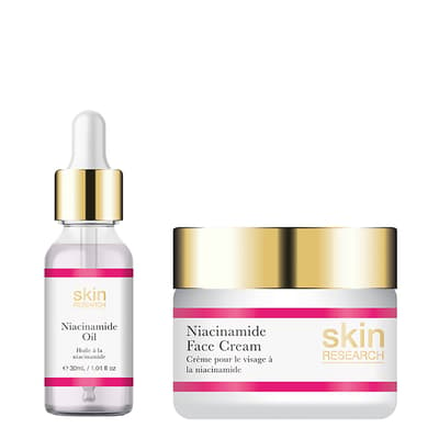 Skin Research Niacinamide Face Cream & Oil Routine