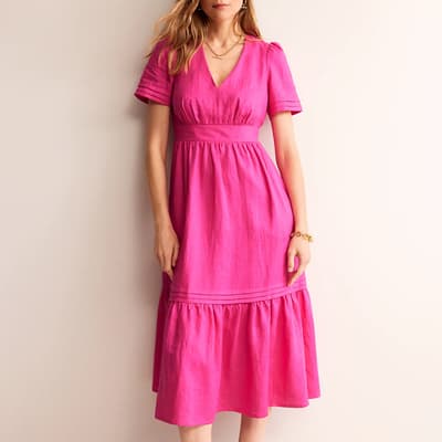 Pink Eve Linen Midi Dress